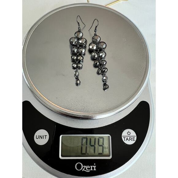 Fashion Jewelry Statement Dangle Earrings Set Of 2 Gray Silver - Picture 5 of 8